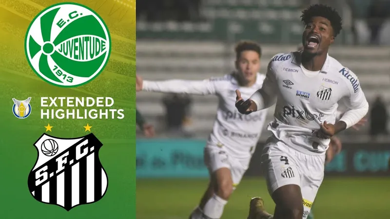 Cầu thủ của đội Santos đang hướng về phía cầu môn Juventude, sẵn sàng thực hiện cú sút xa. Cầu thủ của đội Santos đang hướng về phía cầu môn Juventude, sẵn sàng thực hiện cú sút xa.