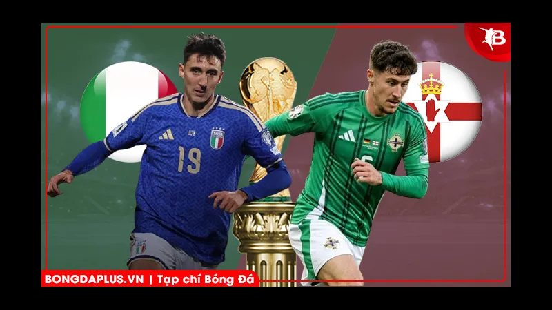 Cầu thủ Bắc Ireland kiểm soát bóng trước cầu thủ đối phương Cầu thủ Bắc Ireland kiểm soát bóng trước cầu thủ đối phương